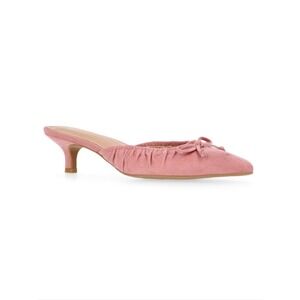 Time & Tru Faux Suede Kitten Heel Mules Pink Size 10